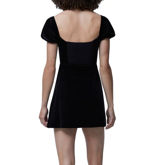 🎁 FRENCH CONNECTION Yule Velvet Tie Waist Minidress - Picture 3 of 4